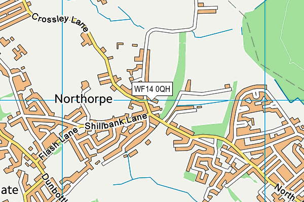 WF14 0QH map - OS VectorMap District (Ordnance Survey)