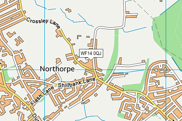 WF14 0QJ map - OS VectorMap District (Ordnance Survey) WF14 0QJ map - OS VectorMap District (Ordnance Survey)