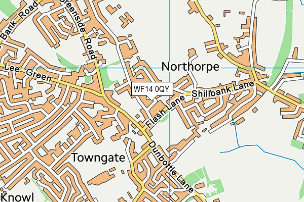 WF14 0QY map - OS VectorMap District (Ordnance Survey) WF14 0QY map - OS VectorMap District (Ordnance Survey)
