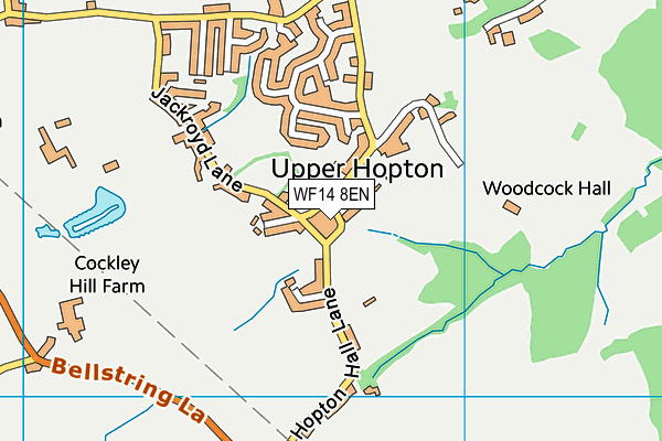 WF14 8EN map - OS VectorMap District (Ordnance Survey) WF14 8EN map - OS VectorMap District (Ordnance Survey)