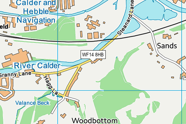 WF14 8HB map - OS VectorMap District (Ordnance Survey) WF14 8HB map - OS VectorMap District (Ordnance Survey)