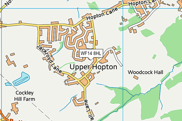 WF14 8HL map - OS VectorMap District (Ordnance Survey) WF14 8HL map - OS VectorMap District (Ordnance Survey)