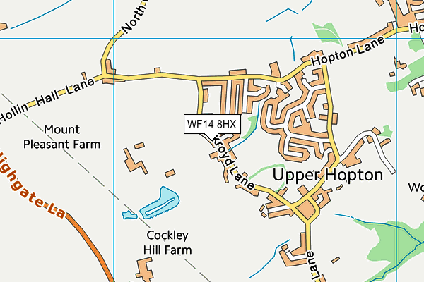 WF14 8HX map - OS VectorMap District (Ordnance Survey) WF14 8HX map - OS VectorMap District (Ordnance Survey)