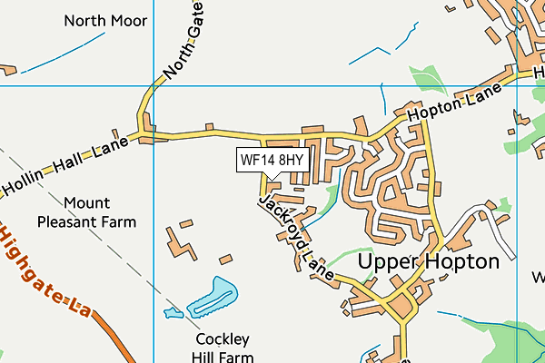 WF14 8HY map - OS VectorMap District (Ordnance Survey) WF14 8HY map - OS VectorMap District (Ordnance Survey)