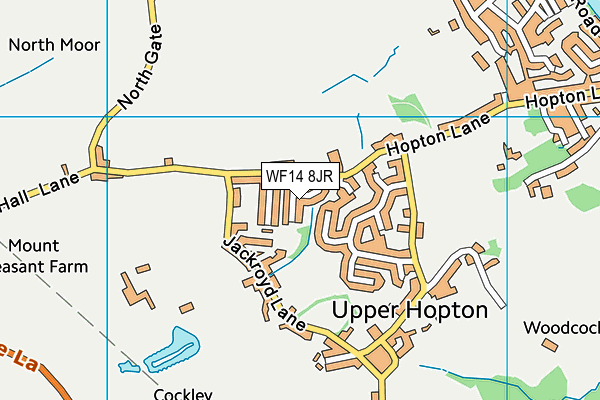 WF14 8JR map - OS VectorMap District (Ordnance Survey) WF14 8JR map - OS VectorMap District (Ordnance Survey)