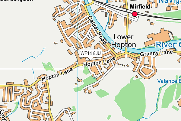 WF14 8JU map - OS VectorMap District (Ordnance Survey) WF14 8JU map - OS VectorMap District (Ordnance Survey)