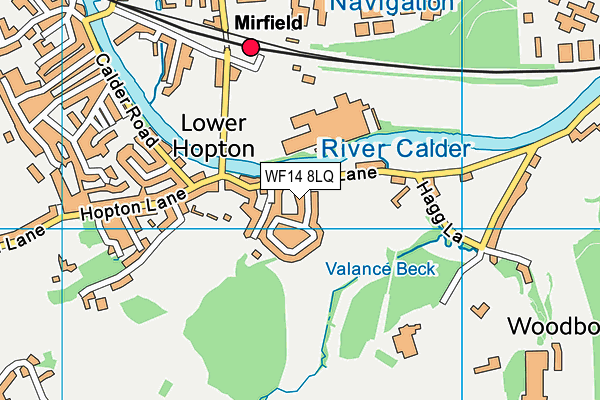 WF14 8LQ map - OS VectorMap District (Ordnance Survey) WF14 8LQ map - OS VectorMap District (Ordnance Survey)
