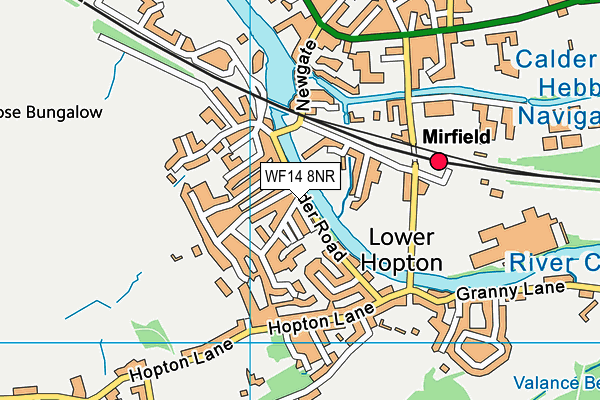 WF14 8NR map - OS VectorMap District (Ordnance Survey)