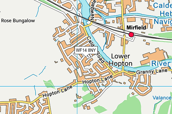 WF14 8NY map - OS VectorMap District (Ordnance Survey) WF14 8NY map - OS VectorMap District (Ordnance Survey)