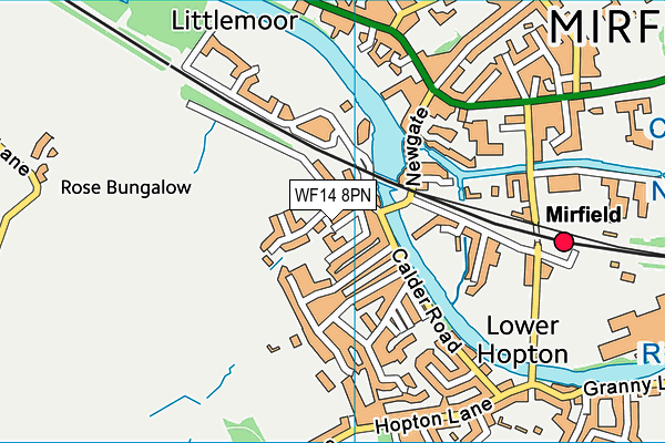 WF14 8PN map - OS VectorMap District (Ordnance Survey) WF14 8PN map - OS VectorMap District (Ordnance Survey)