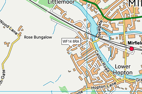 WF14 8RA map - OS VectorMap District (Ordnance Survey)