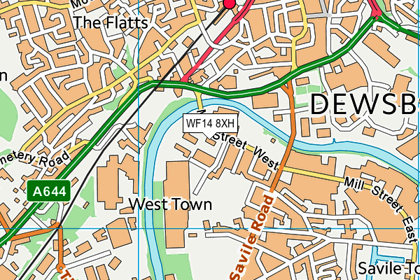 WF14 8XH map - OS VectorMap District (Ordnance Survey) WF14 8XH map - OS VectorMap District (Ordnance Survey)