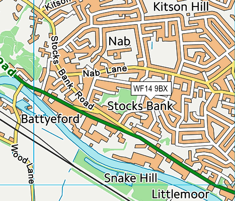 WF14 9BX map - OS VectorMap District (Ordnance Survey) WF14 9BX map - OS VectorMap District (Ordnance Survey)