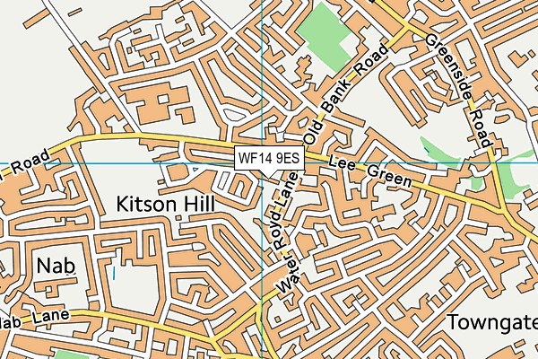 WF14 9ES map - OS VectorMap District (Ordnance Survey) WF14 9ES map - OS VectorMap District (Ordnance Survey)