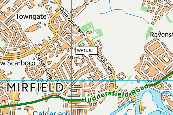 WF14 9JL map - OS VectorMap District (Ordnance Survey) WF14 9JL map - OS VectorMap District (Ordnance Survey)