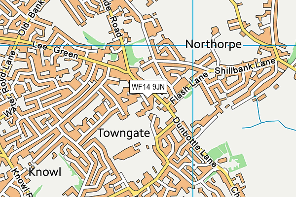 WF14 9JN map - OS VectorMap District (Ordnance Survey) WF14 9JN map - OS VectorMap District (Ordnance Survey)