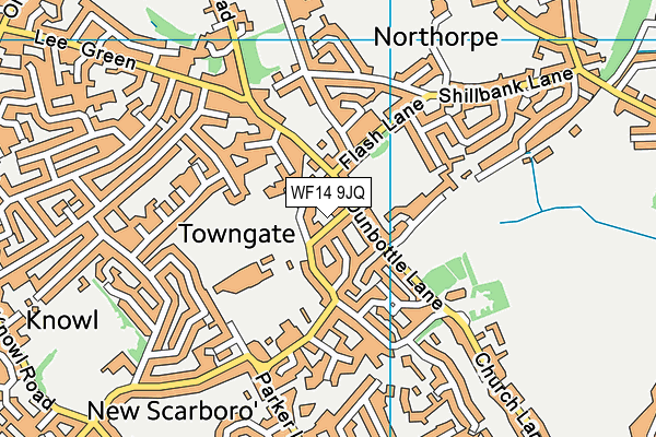 WF14 9JQ map - OS VectorMap District (Ordnance Survey) WF14 9JQ map - OS VectorMap District (Ordnance Survey)
