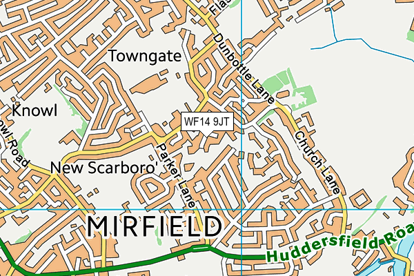 WF14 9JT map - OS VectorMap District (Ordnance Survey)