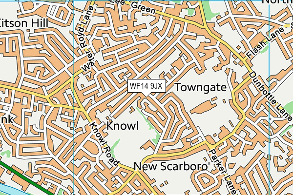 WF14 9JX map - OS VectorMap District (Ordnance Survey) WF14 9JX map - OS VectorMap District (Ordnance Survey)