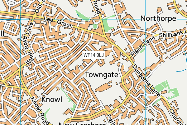 WF14 9LJ map - OS VectorMap District (Ordnance Survey) WF14 9LJ map - OS VectorMap District (Ordnance Survey)