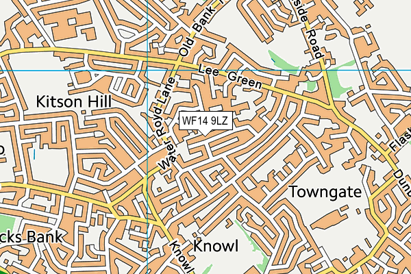 WF14 9LZ map - OS VectorMap District (Ordnance Survey) WF14 9LZ map - OS VectorMap District (Ordnance Survey)