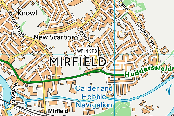WF14 9PB map - OS VectorMap District (Ordnance Survey) WF14 9PB map - OS VectorMap District (Ordnance Survey)