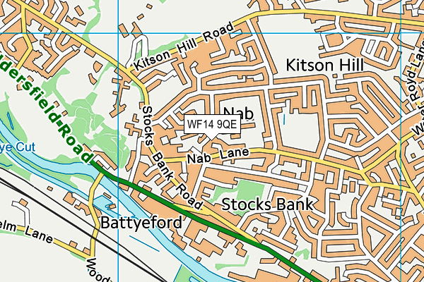 WF14 9QE map - OS VectorMap District (Ordnance Survey) WF14 9QE map - OS VectorMap District (Ordnance Survey)