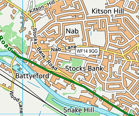 WF14 9QG map - OS VectorMap District (Ordnance Survey) WF14 9QG map - OS VectorMap District (Ordnance Survey)