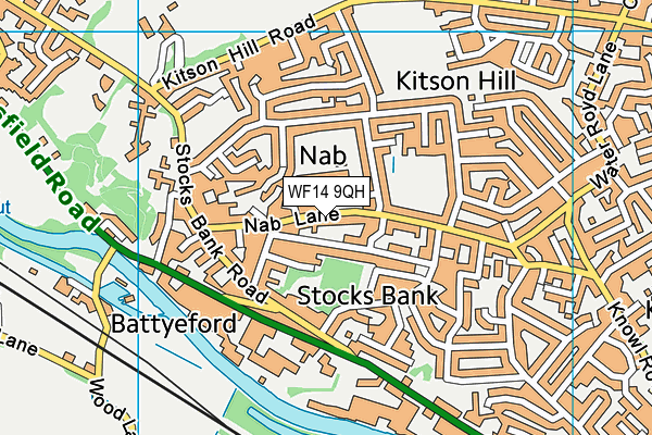 WF14 9QH map - OS VectorMap District (Ordnance Survey) WF14 9QH map - OS VectorMap District (Ordnance Survey)