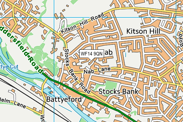 WF14 9QN map - OS VectorMap District (Ordnance Survey) WF14 9QN map - OS VectorMap District (Ordnance Survey)