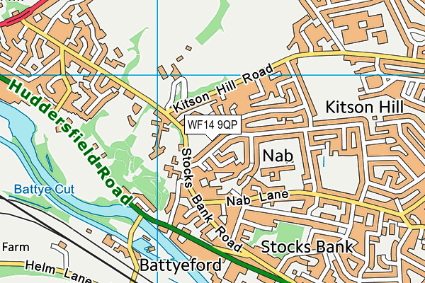 WF14 9QP map - OS VectorMap District (Ordnance Survey) WF14 9QP map - OS VectorMap District (Ordnance Survey)