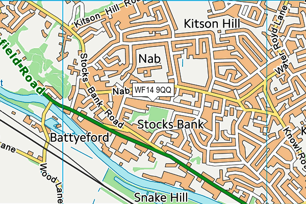 WF14 9QQ map - OS VectorMap District (Ordnance Survey) WF14 9QQ map - OS VectorMap District (Ordnance Survey)