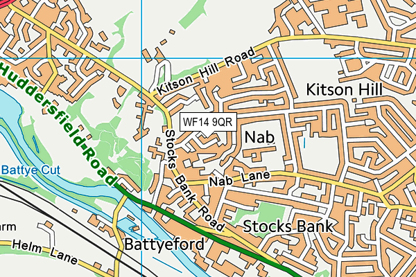 WF14 9QR map - OS VectorMap District (Ordnance Survey) WF14 9QR map - OS VectorMap District (Ordnance Survey)