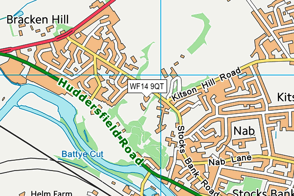 WF14 9QT map - OS VectorMap District (Ordnance Survey) WF14 9QT map - OS VectorMap District (Ordnance Survey)