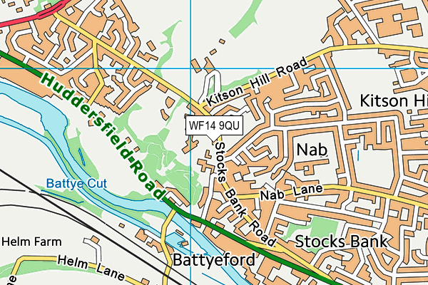 WF14 9QU map - OS VectorMap District (Ordnance Survey) WF14 9QU map - OS VectorMap District (Ordnance Survey)