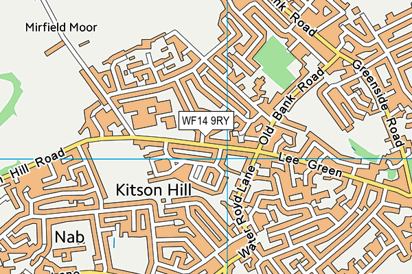 WF14 9RY map - OS VectorMap District (Ordnance Survey) WF14 9RY map - OS VectorMap District (Ordnance Survey)