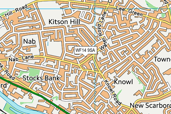 WF14 9SA map - OS VectorMap District (Ordnance Survey) WF14 9SA map - OS VectorMap District (Ordnance Survey)
