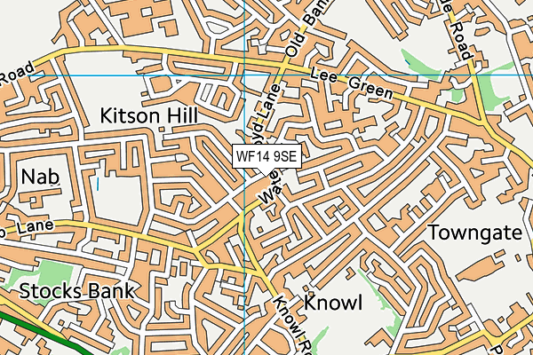 WF14 9SE map - OS VectorMap District (Ordnance Survey) WF14 9SE map - OS VectorMap District (Ordnance Survey)