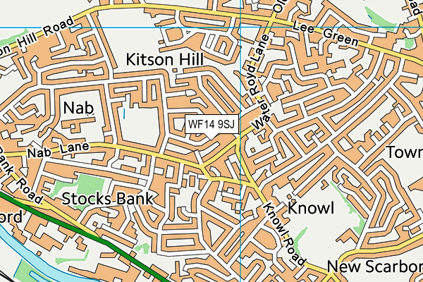 WF14 9SJ map - OS VectorMap District (Ordnance Survey) WF14 9SJ map - OS VectorMap District (Ordnance Survey)