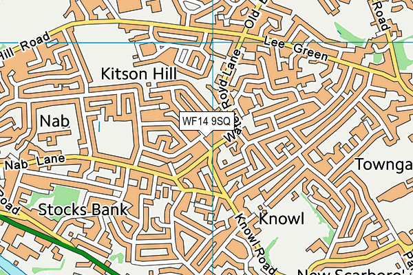 WF14 9SQ map - OS VectorMap District (Ordnance Survey) WF14 9SQ map - OS VectorMap District (Ordnance Survey)