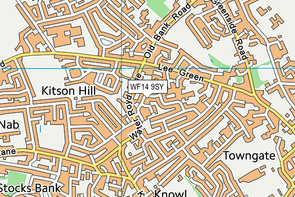 WF14 9SY map - OS VectorMap District (Ordnance Survey) WF14 9SY map - OS VectorMap District (Ordnance Survey)