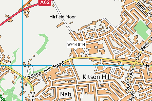 WF14 9TN map - OS VectorMap District (Ordnance Survey) WF14 9TN map - OS VectorMap District (Ordnance Survey)
