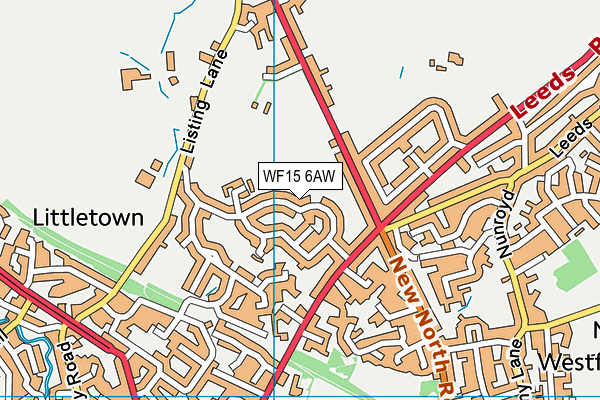 WF15 6AW map - OS VectorMap District (Ordnance Survey) WF15 6AW map - OS VectorMap District (Ordnance Survey)