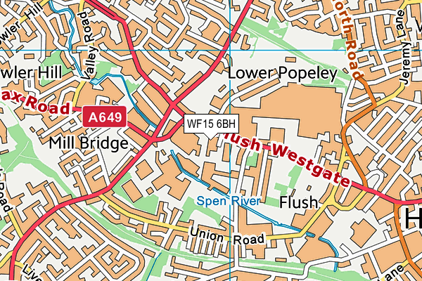 WF15 6BH map - OS VectorMap District (Ordnance Survey) WF15 6BH map - OS VectorMap District (Ordnance Survey)