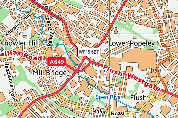 WF15 6BT map - OS VectorMap District (Ordnance Survey) WF15 6BT map - OS VectorMap District (Ordnance Survey)