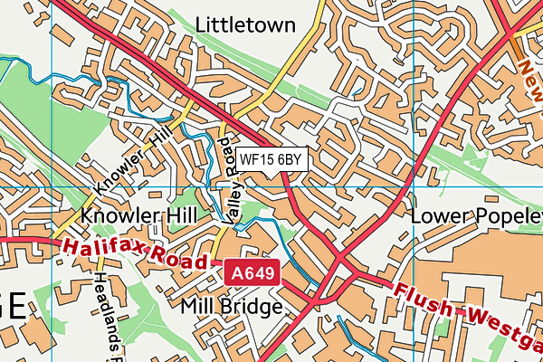 WF15 6BY map - OS VectorMap District (Ordnance Survey)
