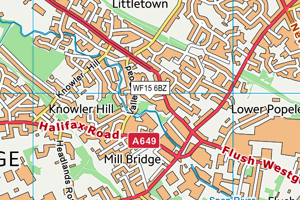 WF15 6BZ map - OS VectorMap District (Ordnance Survey) WF15 6BZ map - OS VectorMap District (Ordnance Survey)