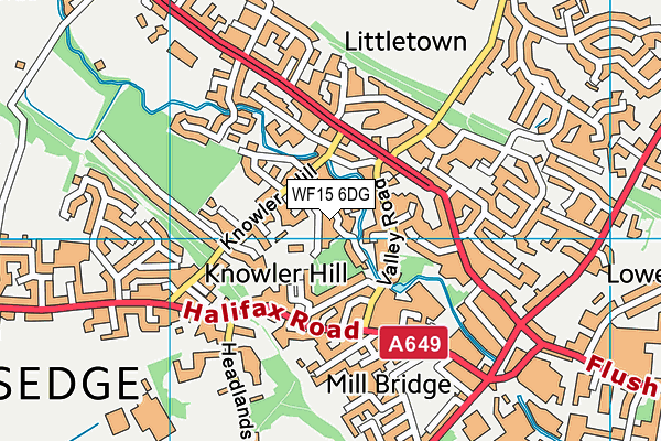 WF15 6DG map - OS VectorMap District (Ordnance Survey) WF15 6DG map - OS VectorMap District (Ordnance Survey)
