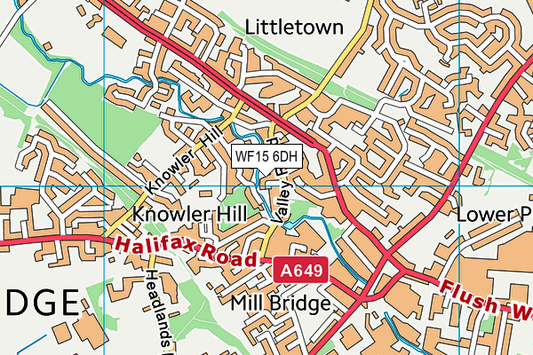WF15 6DH map - OS VectorMap District (Ordnance Survey) WF15 6DH map - OS VectorMap District (Ordnance Survey)