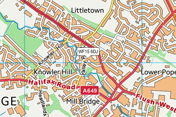WF15 6DJ map - OS VectorMap District (Ordnance Survey) WF15 6DJ map - OS VectorMap District (Ordnance Survey)
